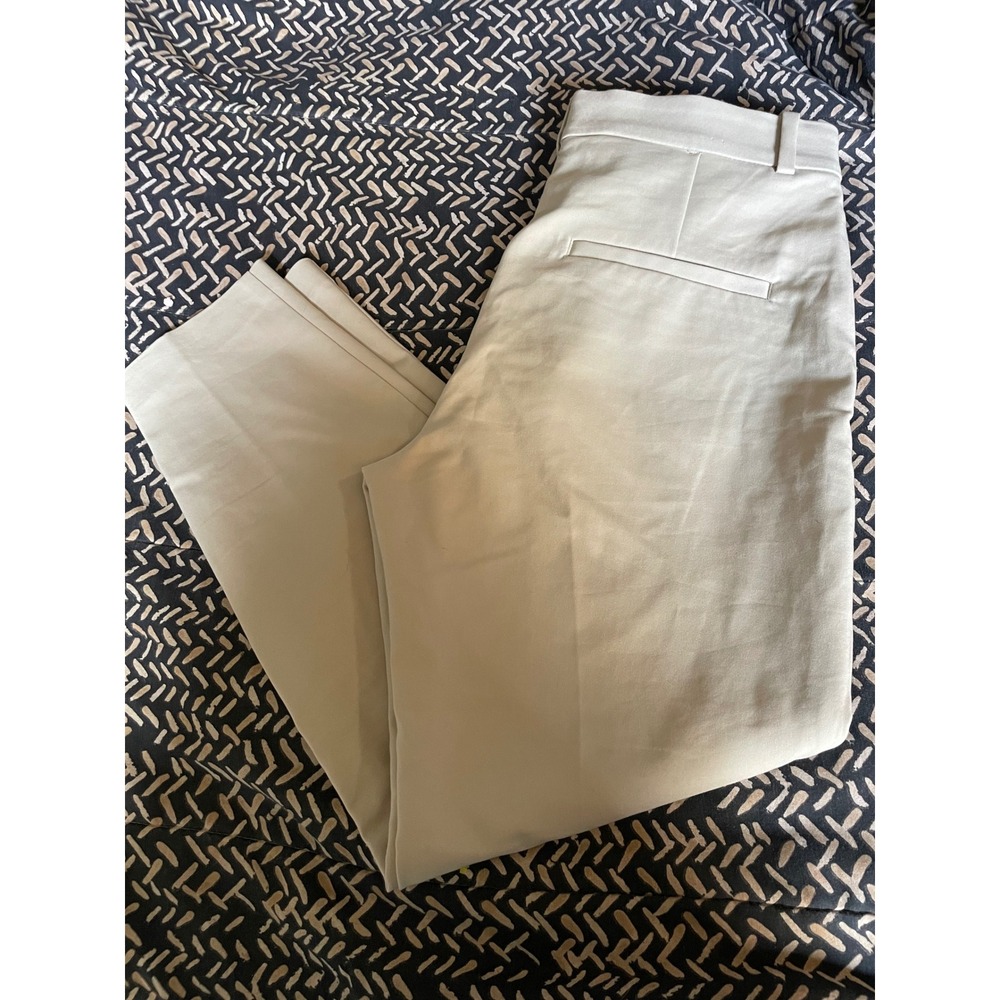 H&M Beige US 12‎ Straight Leg Ankle Pants Career Casual Modern